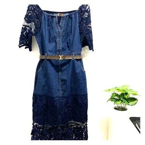 ‼️sold‼️Denim w/ lace dress♥️